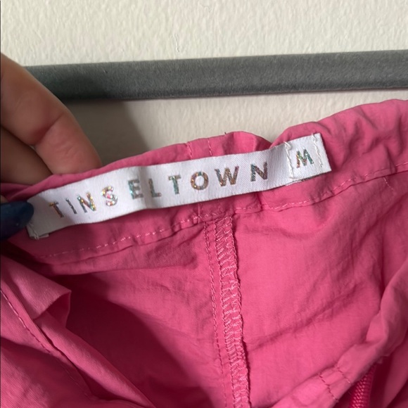 Tinseltown Vibrant Pink Cargo Pants with Drawstring Waist - Picture 2 of 8